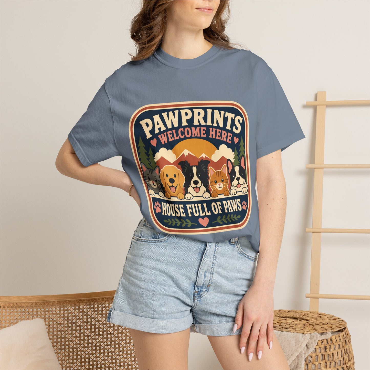 Pawprints Welcome Here Pet Lover  — Cute Pet Lover T-Shirt