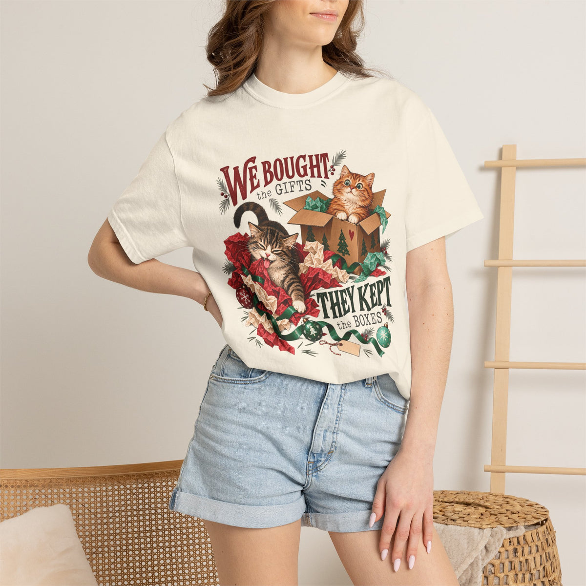 We Bought the Gifts They Kept the Boxes T-Shirt – Funny Christmas Cat Tee