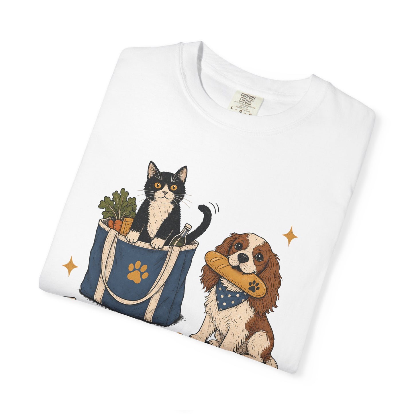 "Errands With Supervision" Funny Grocery Shopping Cat & Dog T-Shirt