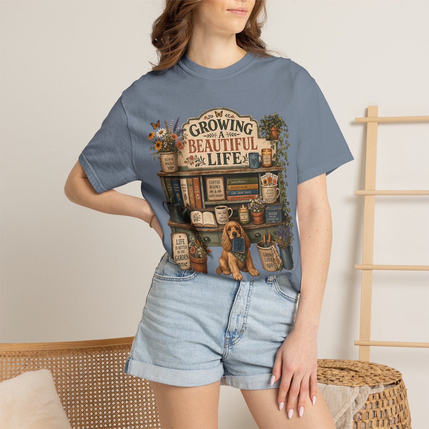 Growing a Beautiful Life — Cute Pet Lover Cottage T-Shirt