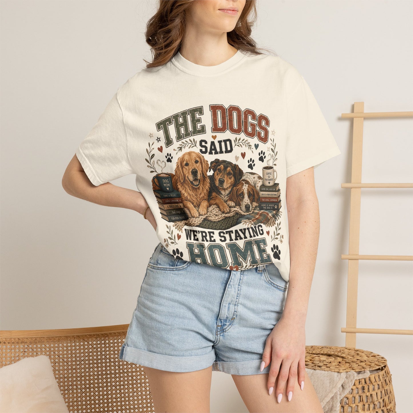 Dog Mom Staying Home Graphic - Cute Pet Lover T-Shirt