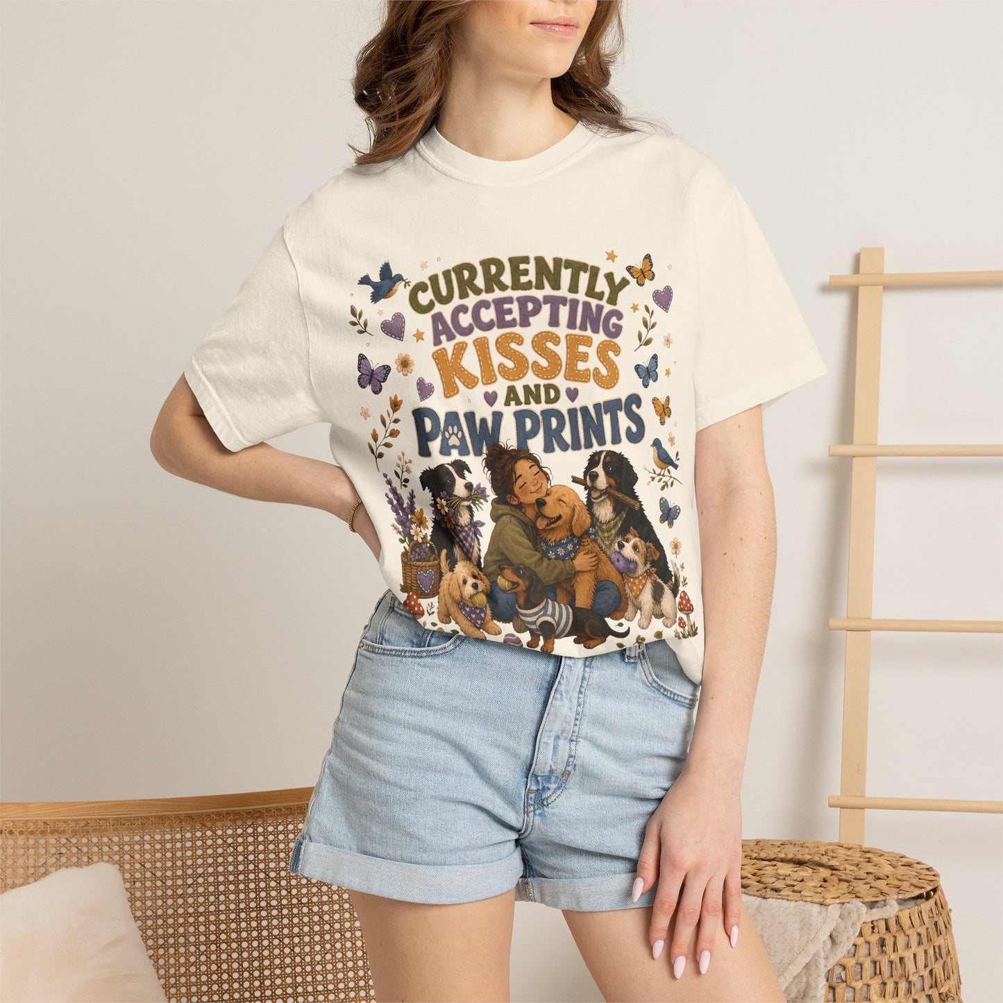 Accepting Kisses and Paw Prints T-Shirt Dog Mom
