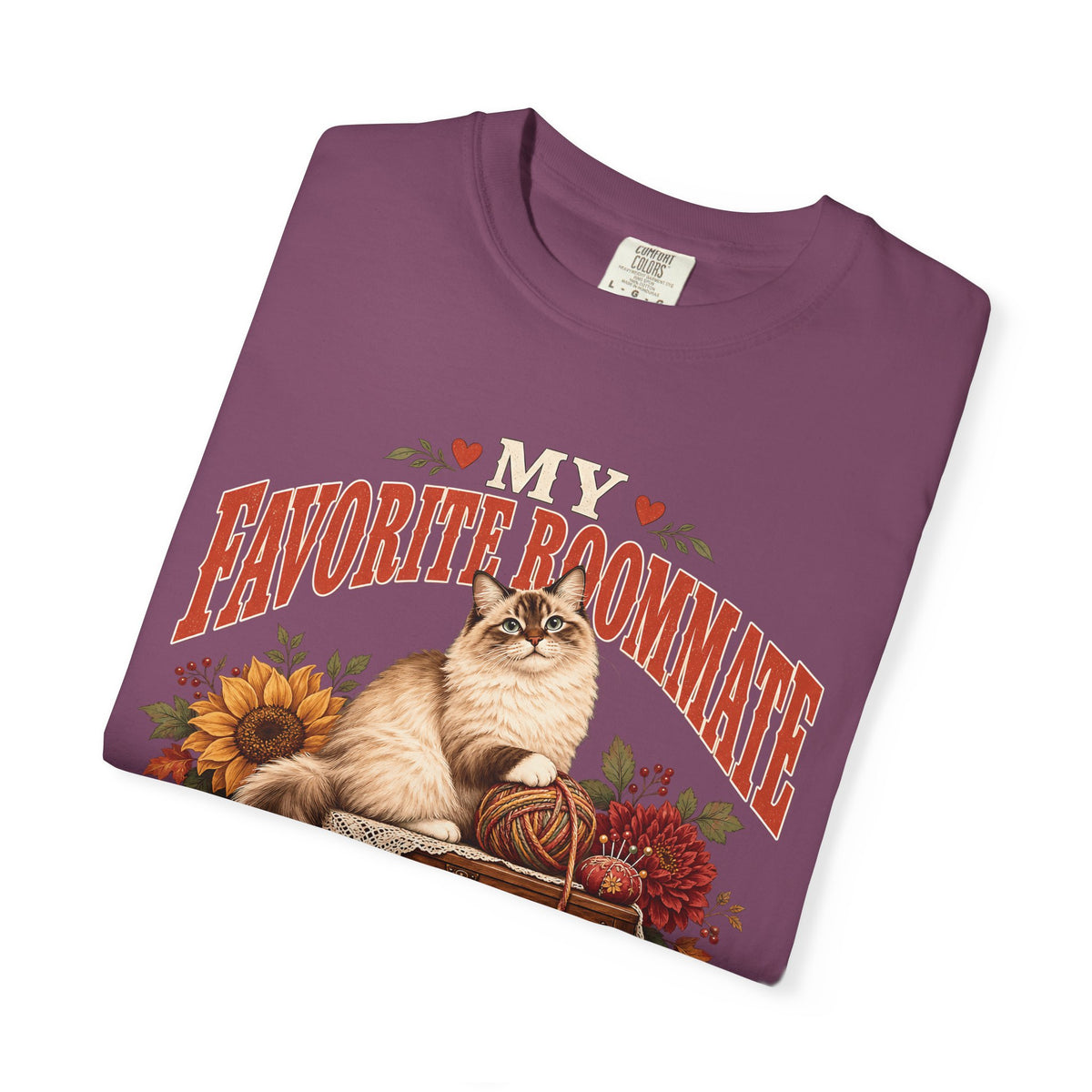 My Favorite Roommate Has a Tail T-Shirt – Cozy Cat Lover Tee