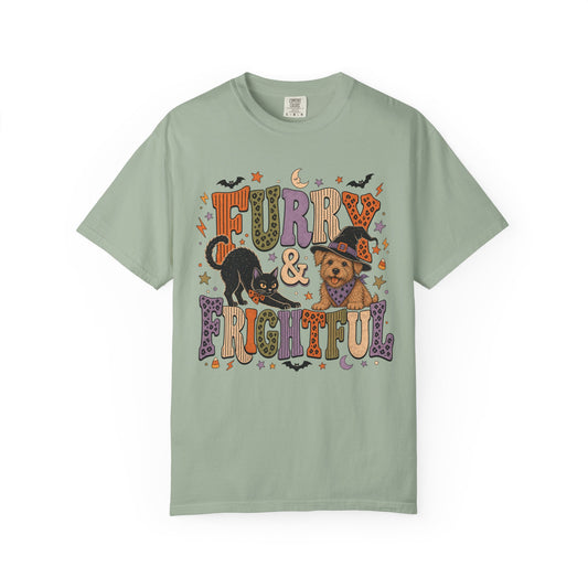 Furry & Frightful T-Shirt – Cute Halloween Dog & Cat Pet Lover T-Shirt