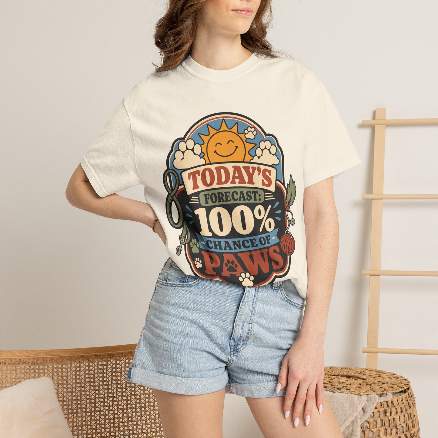 Today’s Forecast 100 Percent Chance of Paws - Cute Pet Lover T-Shirt