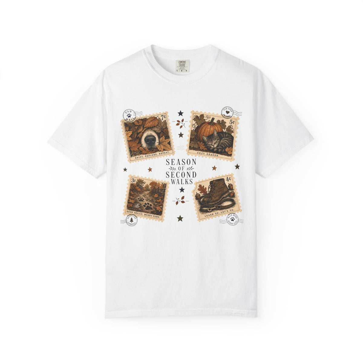 Season of Second Walks T-Shirt – Vintage Fall Dog Walking Pet Parent Tee