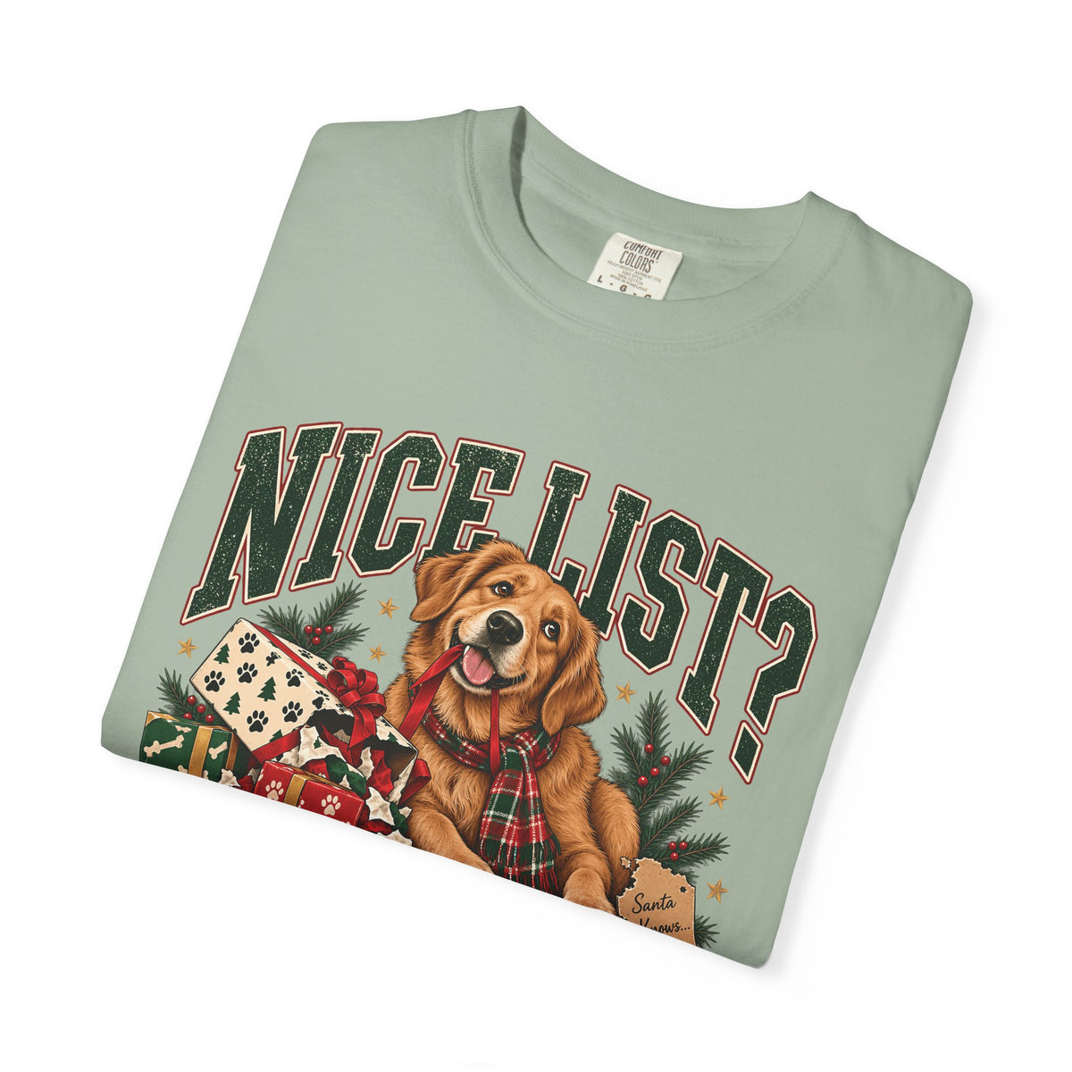 Nice List? Ask the Dog T-Shirt – Funny Christmas Dog Lover Tee