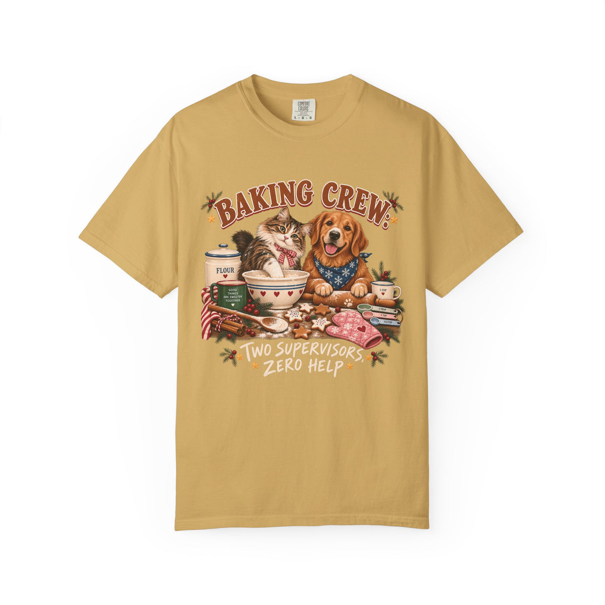 Baking Crew Two Supervisors Zero Help T-Shirt – Funny Christmas Pet Tee