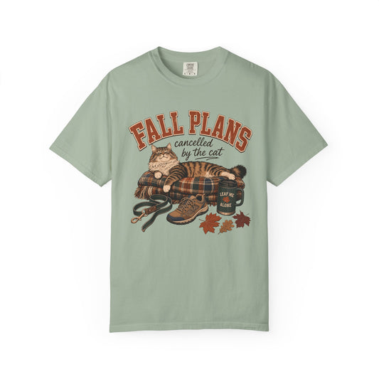 Fall Plans Cancelled By The Cat T-Shirt – Funny Autumn Cat Mom Tee