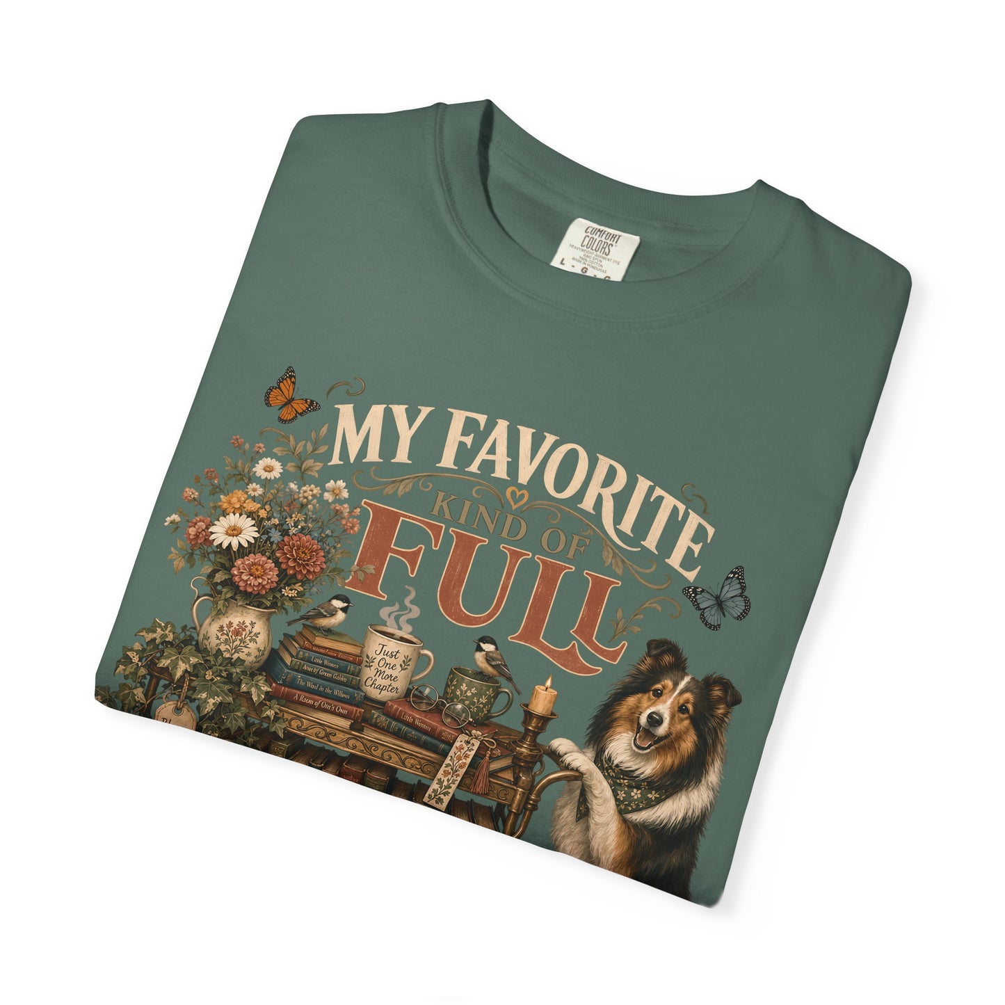 My Favorite Kind of Full, Cozy Book Lover Dog Mom T-Shirt