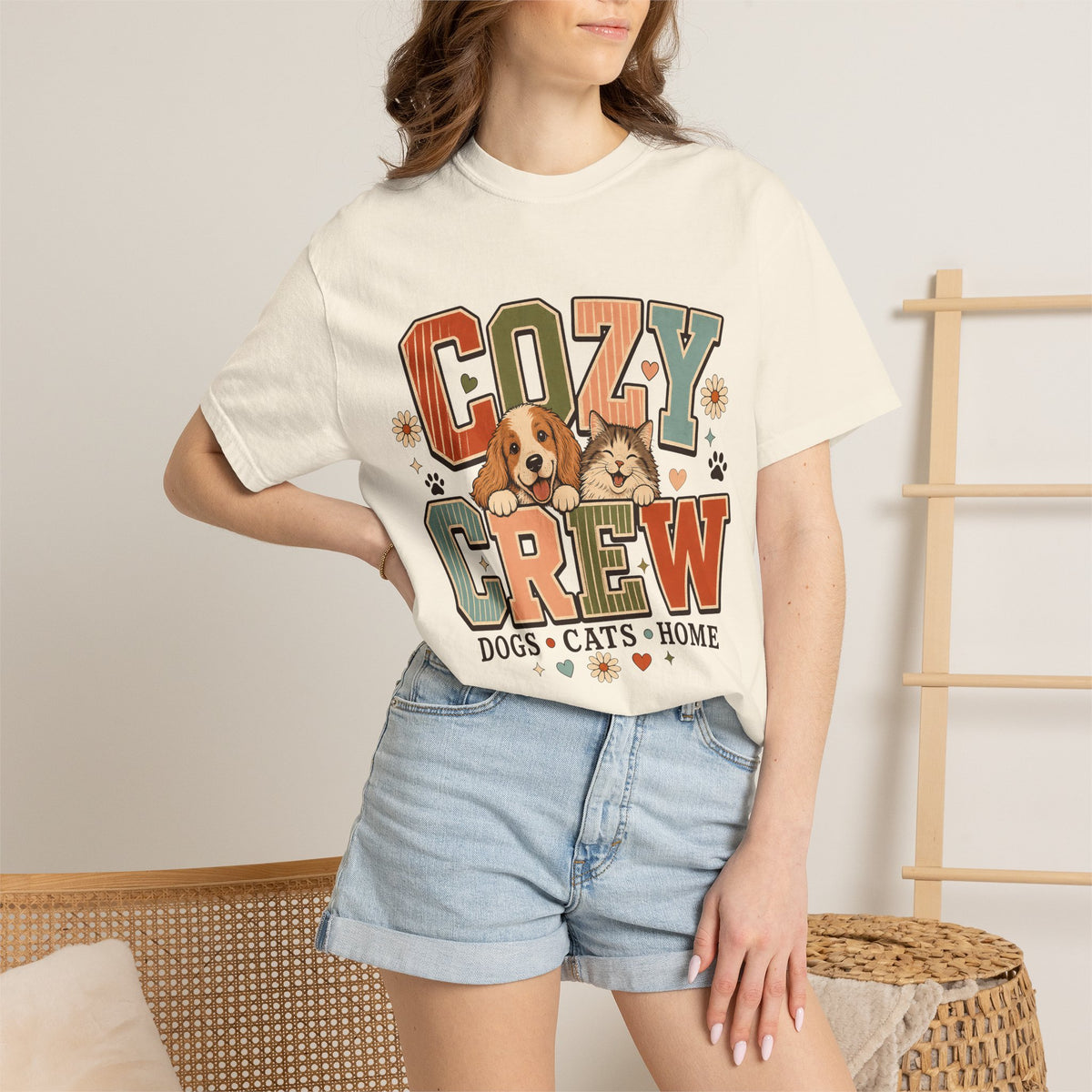 Cozy Crew Dog and Cat T-Shirt – Cute Pet Parent Graphic Tee  Short Shopify description