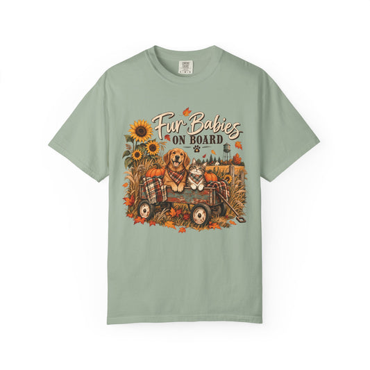 Fur Babies on Board T-Shirt – Autumn Dog & Cat Country Pet Lover Tee