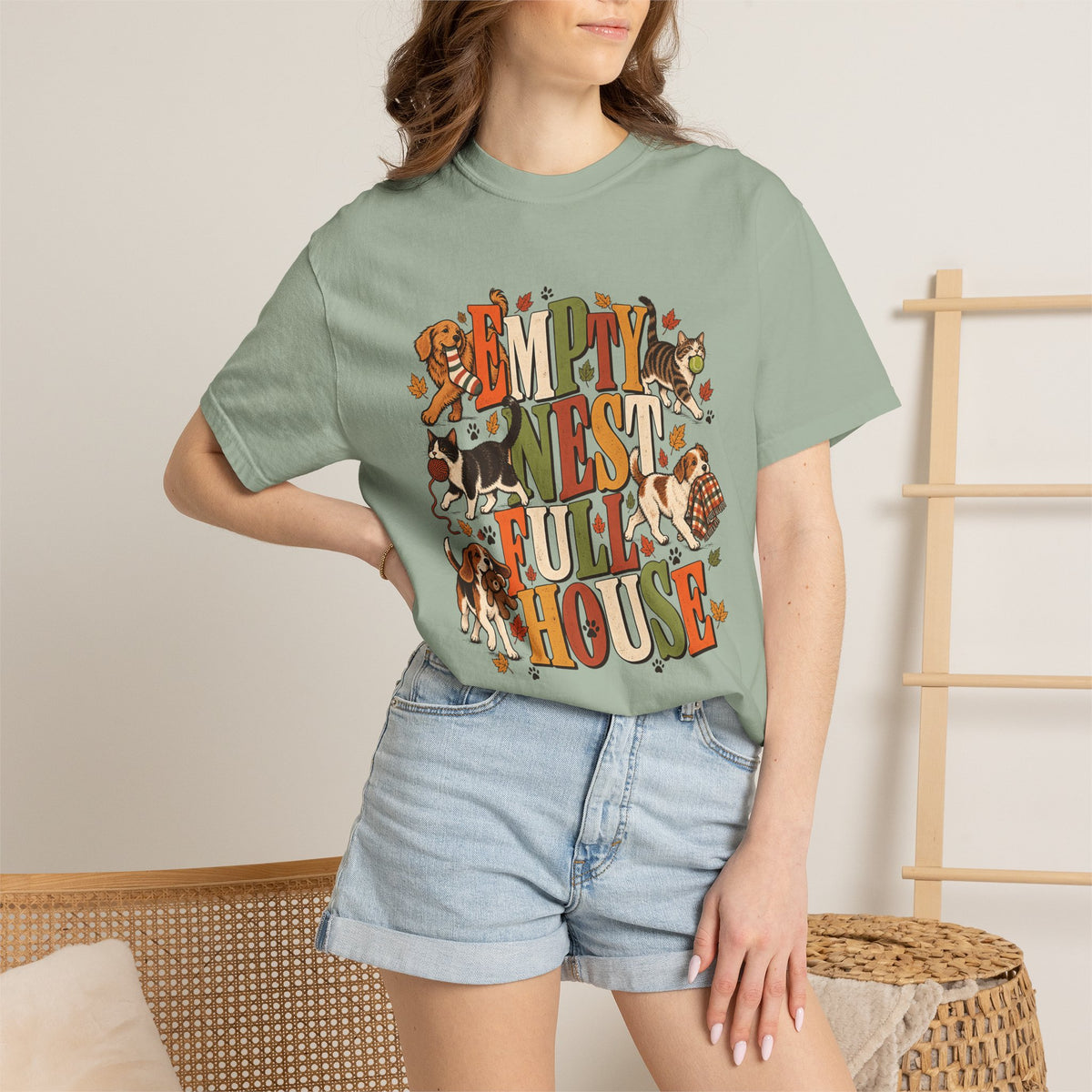 Empty Nest Full House T-Shirt – Funny Dog & Cat Parent Tee