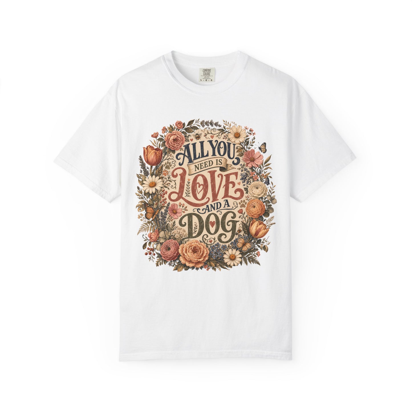 Floral Paw Print Dog Mom — Cute Pet Lover T-Shirt
