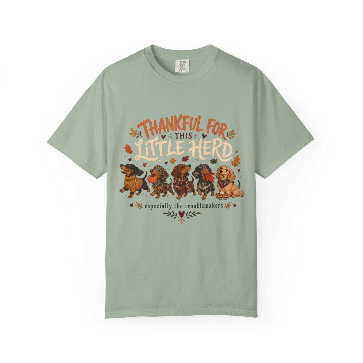 Thankful for This Little Herd T-Shirt – Funny Dachshund Dog Mom Tee