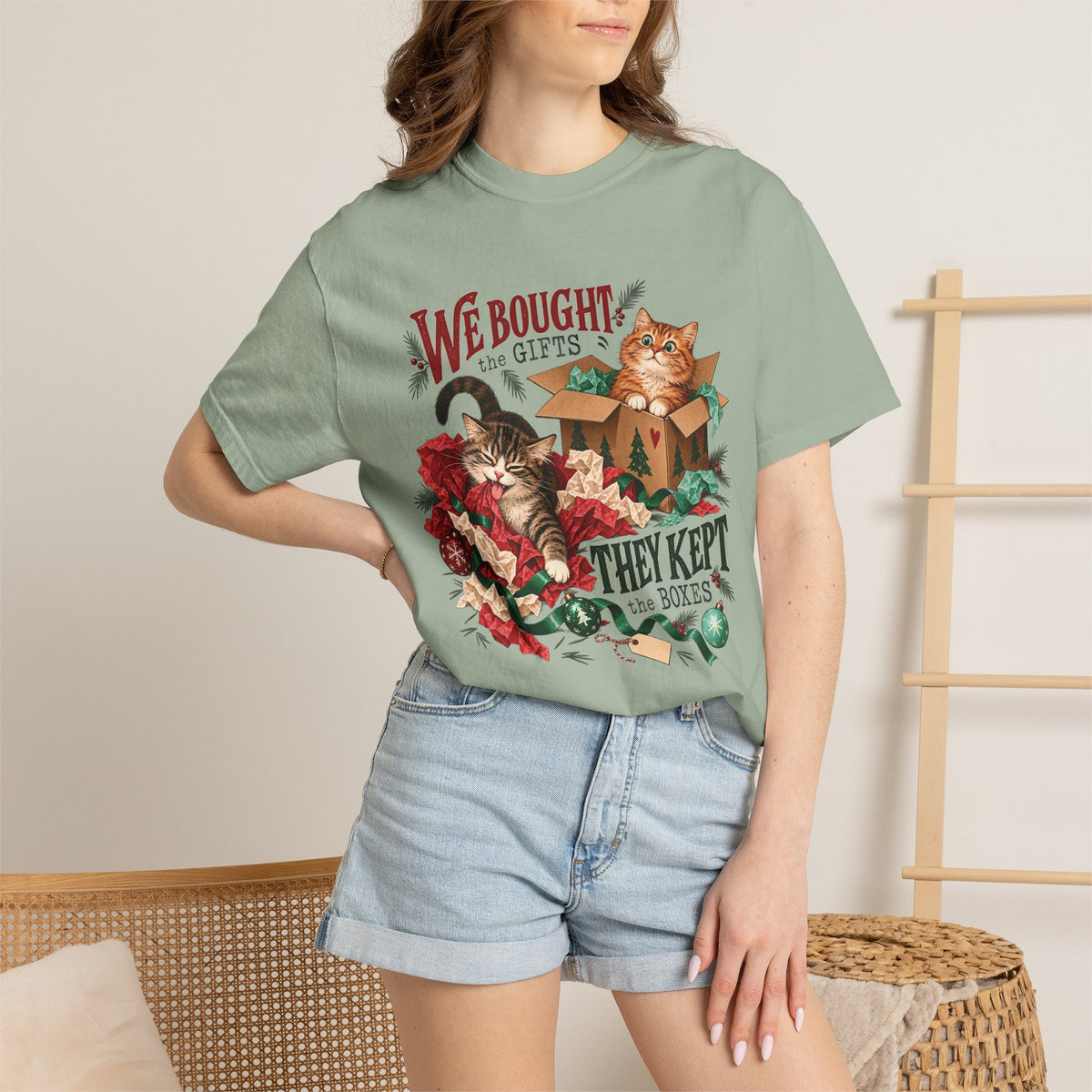 We Bought the Gifts They Kept the Boxes T-Shirt – Funny Christmas Cat Tee