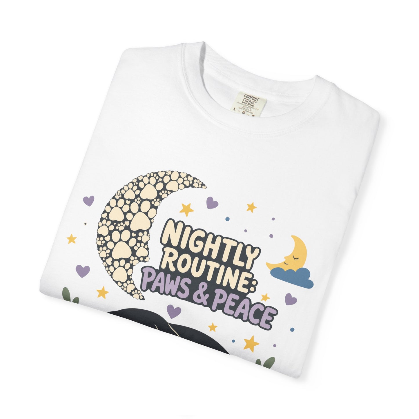 Nightly Routine Paws and Peace — Cute Pet Lover T-Shirt