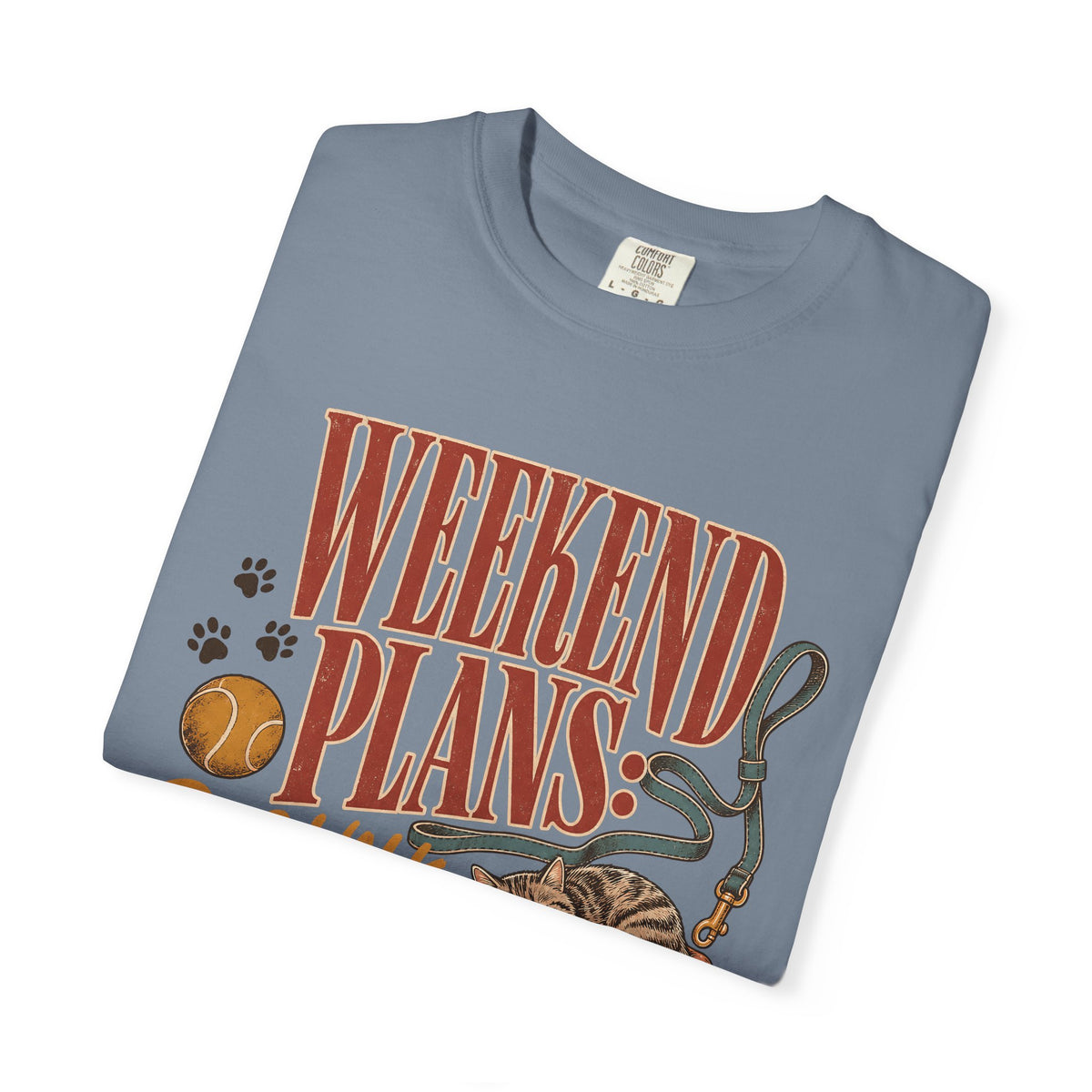 Weekend Plans Dog Walk Cat Nap Repeat T-Shirt – Funny Pet Parent Tee