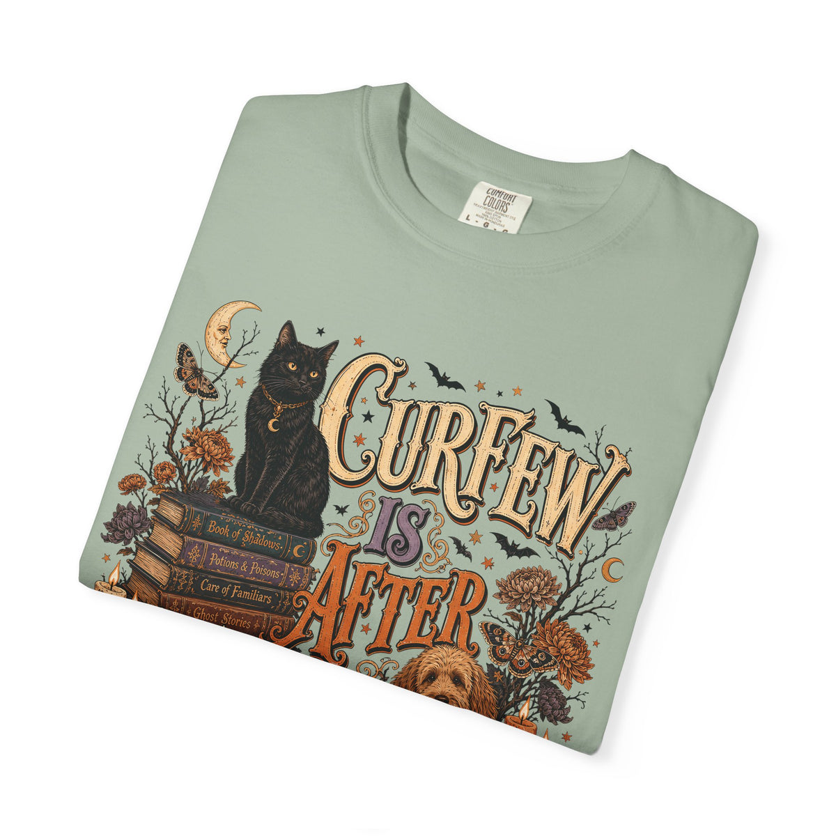 Curfew Is After Treats – Witchy Halloween Dog & Cat T-Shirt