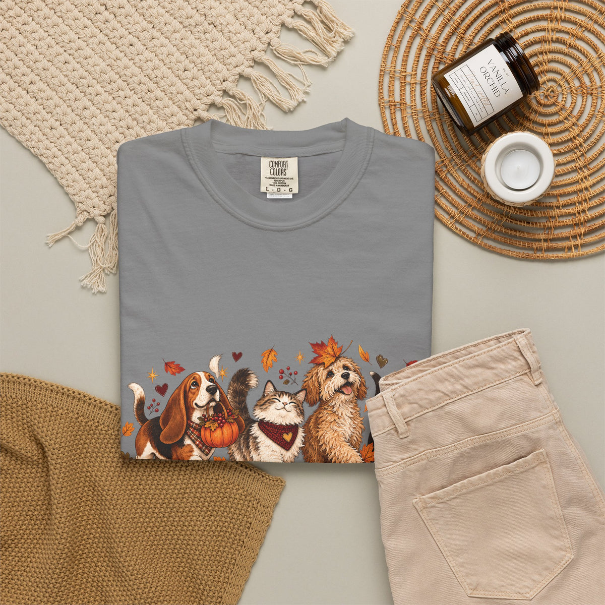 Home Is Where They Wait T-Shirt – Dog & Cat Pet Lover Floral Tee