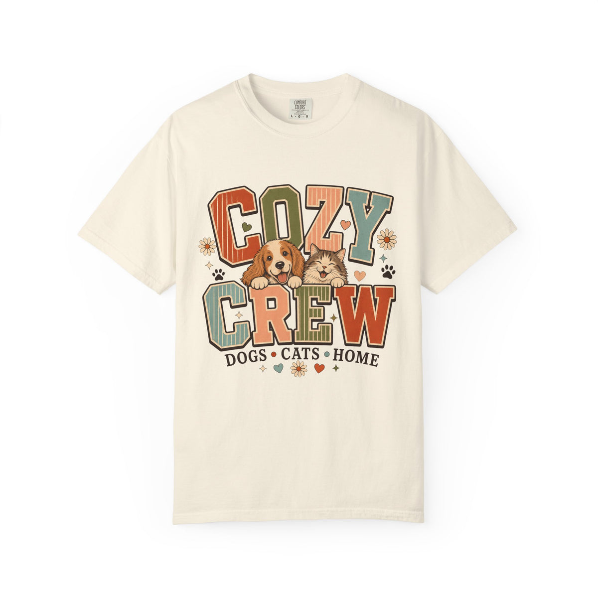 Cozy Crew Dog and Cat T-Shirt – Cute Pet Parent Graphic Tee  Short Shopify description
