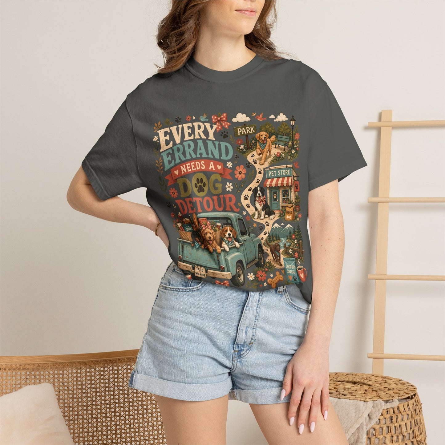 Every Errand Needs a Dog Detour T-Shirt Dog Mom