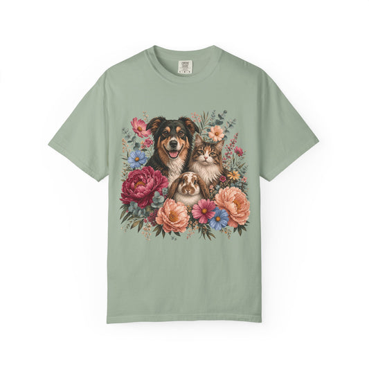 Floral Multi-Pet Portrait T-Shirt