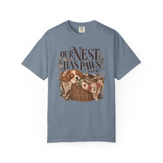 Our Nest Has Paws Now T-Shirt – Cozy Dog & Cat Lover Tee