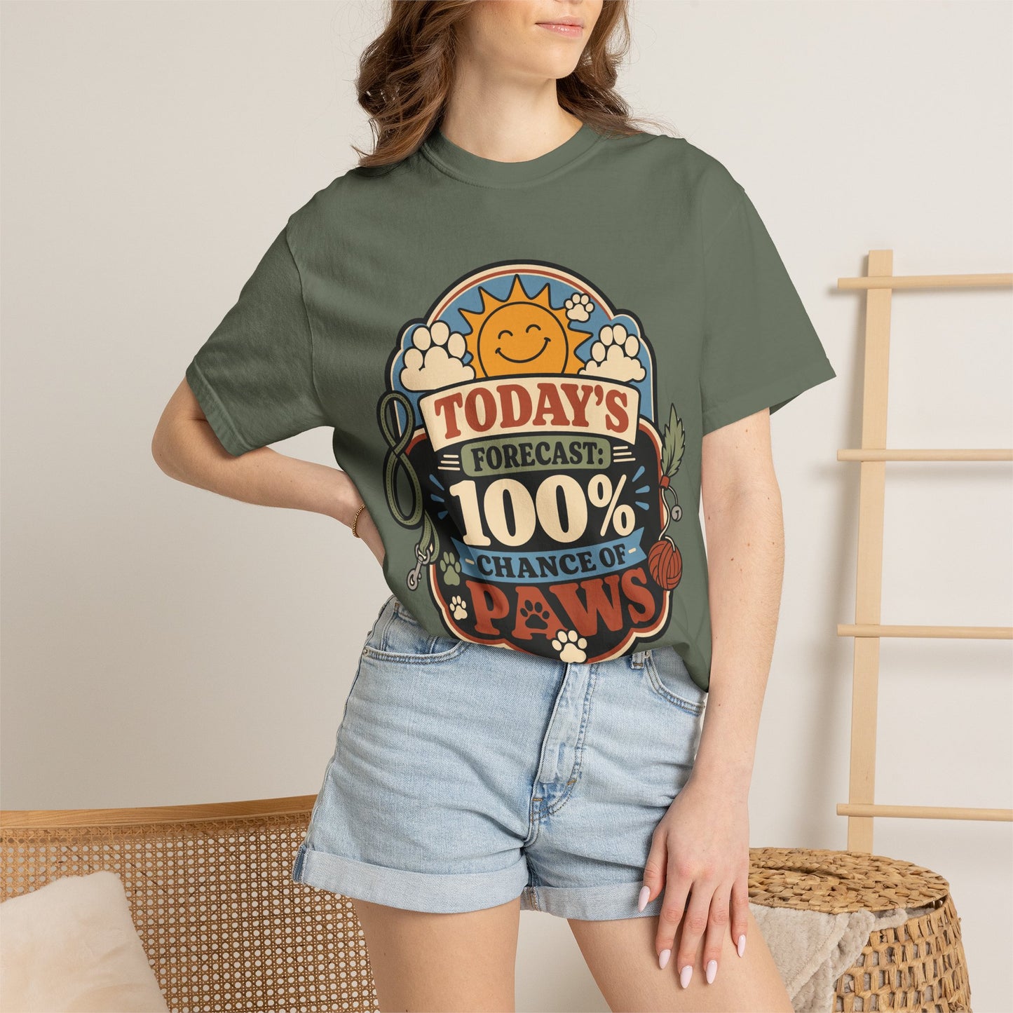 Today’s Forecast 100 Percent Chance of Paws - Cute Pet Lover T-Shirt