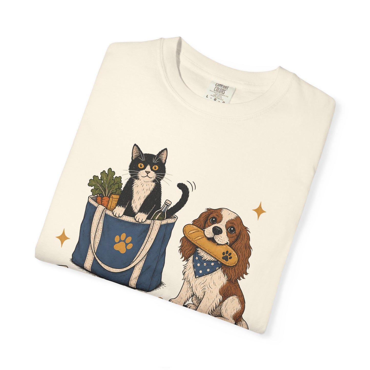 "Errands With Supervision" Funny Grocery Shopping Cat & Dog T-Shirt