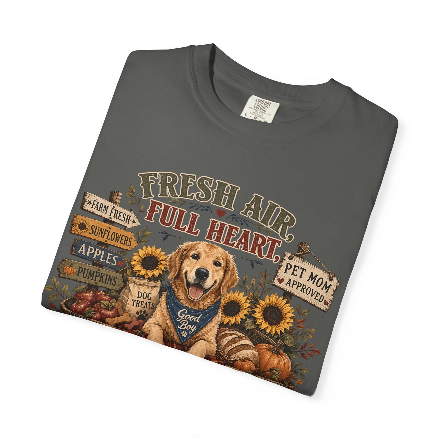 Fresh Air Full Heart Happy Dog — Cute Pet Lover T-Shirt