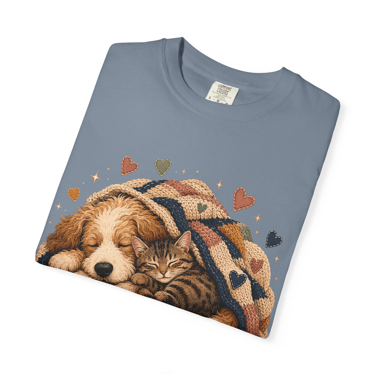 Sleeping Dog and Cat T-Shirt | Cozy Pet Lover T-Shirt