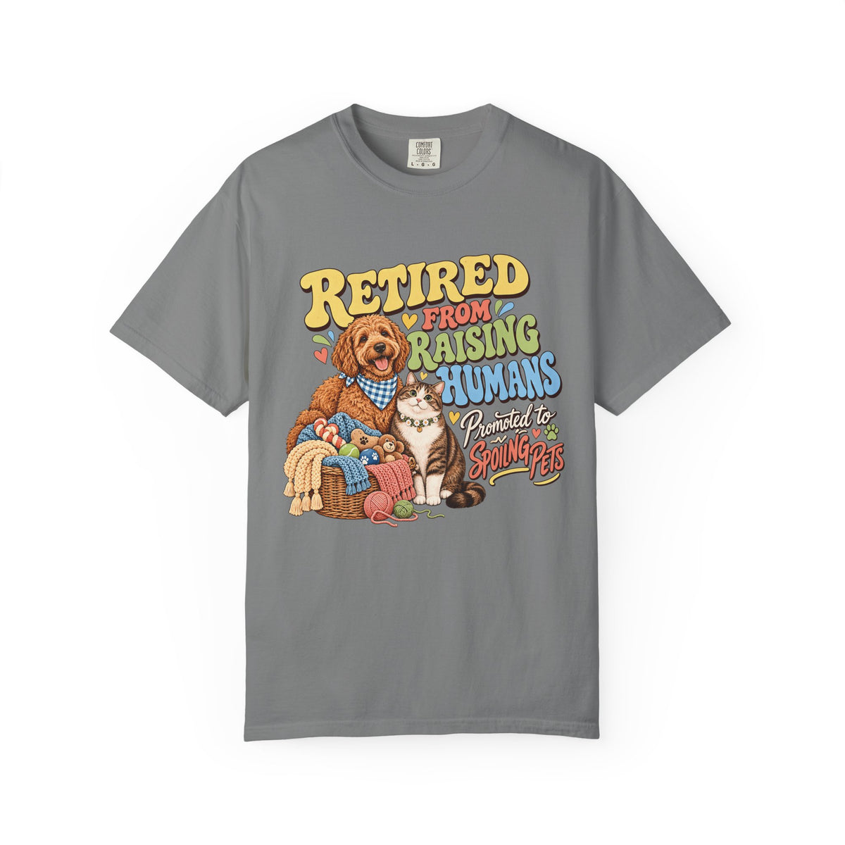 Retired From Raising Humans T-Shirt – Funny Dog & Cat Empty Nester Tee