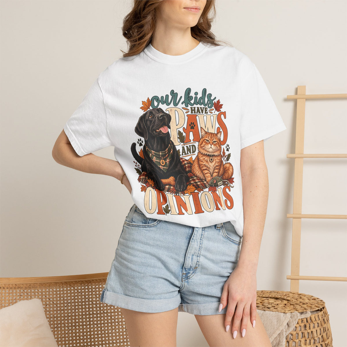 Our Kids Have Paws and Opinions T-Shirt – Funny Dog & Cat Lover Tee