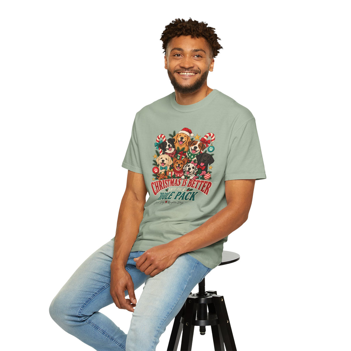 Christmas Is Better With the Whole Pack T-Shirt – Multi-Dog Christmas Tee