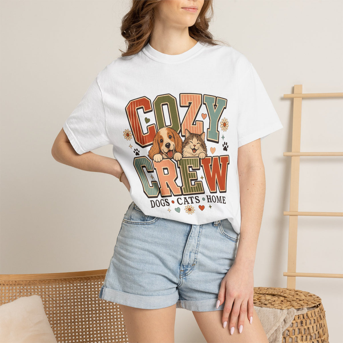 Cozy Crew Dog and Cat T-Shirt – Cute Pet Parent Graphic Tee  Short Shopify description