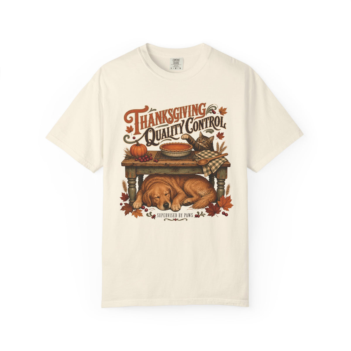 Thanksgiving Quality Control T-Shirt – Funny Dog & Cat Thanksgiving Pet Parent Tee