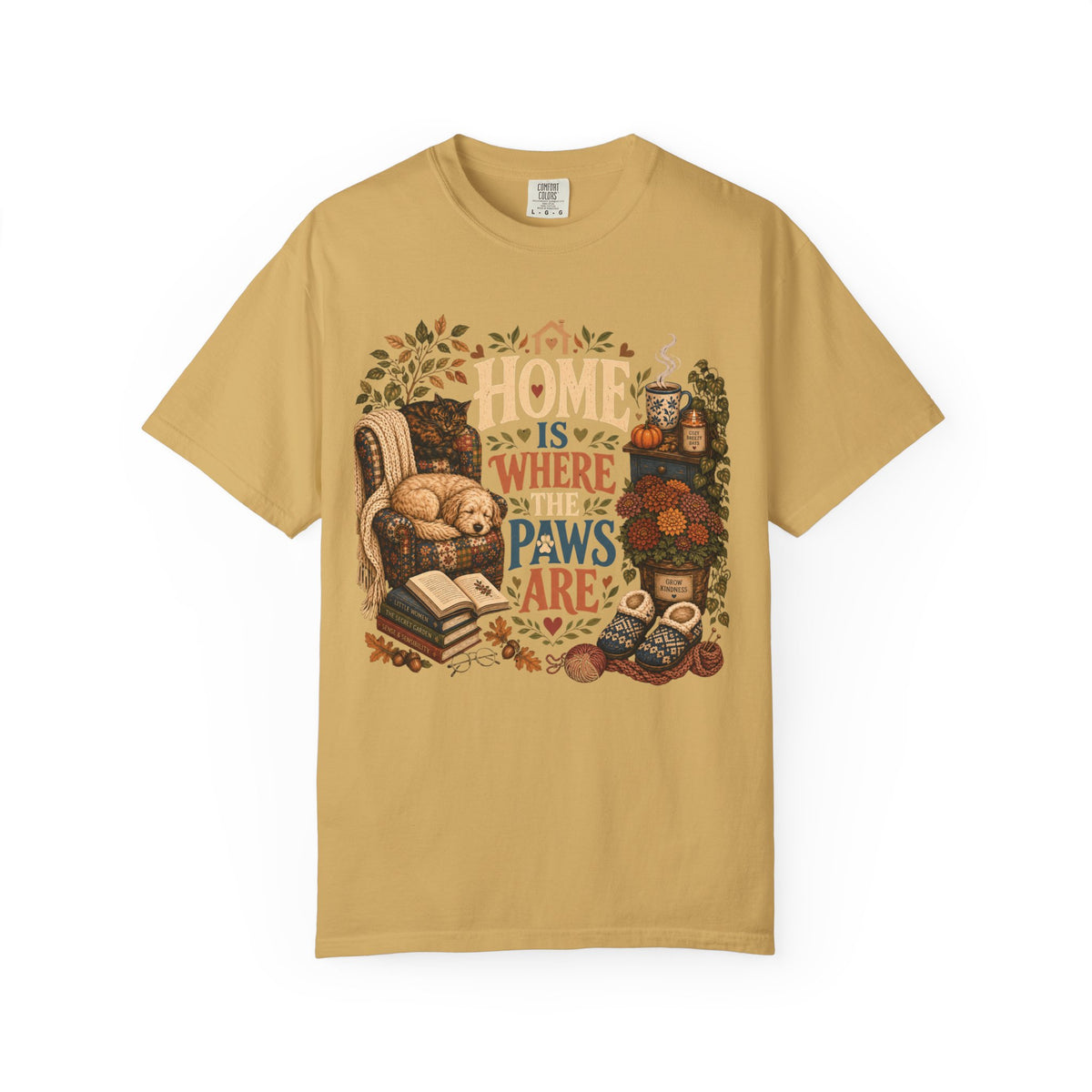 Home Is Where the Paws Are – Cozy Dog & Cat Lover T-Shirt