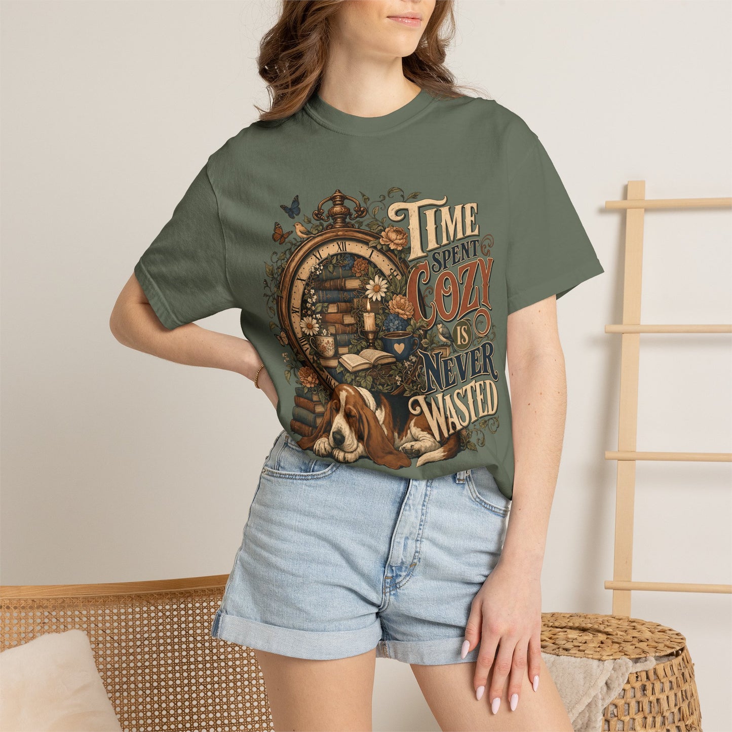 Time Spent Cozy Is Never Wasted — Cute Pet Lover T-Shirt