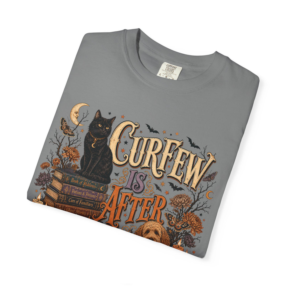 Curfew Is After Treats – Witchy Halloween Dog & Cat T-Shirt