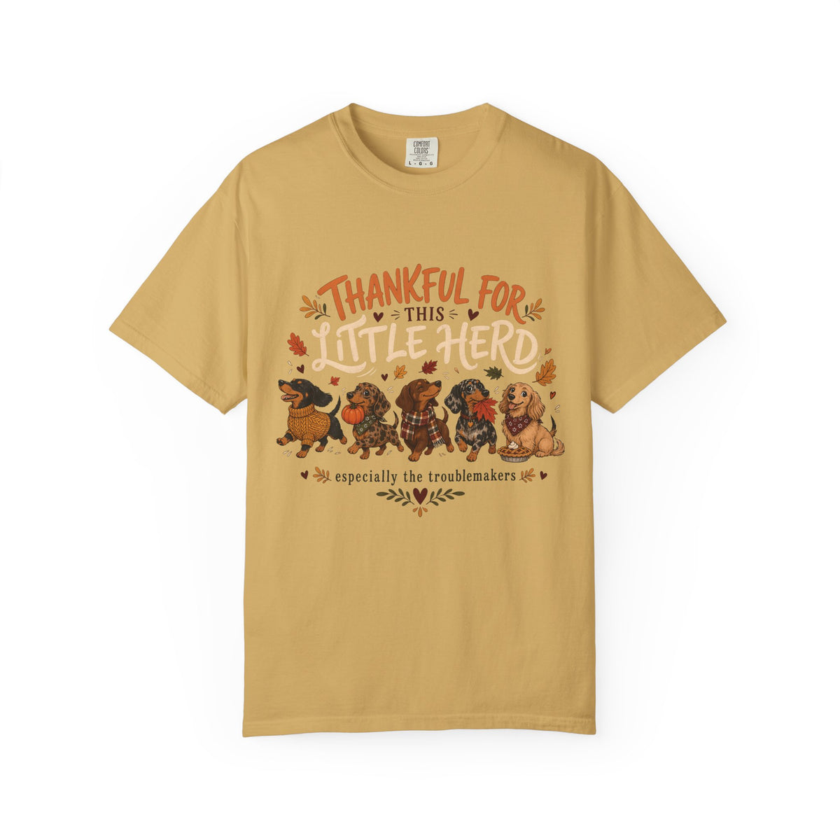 Thankful for This Little Herd T-Shirt – Funny Dachshund Dog Mom Tee