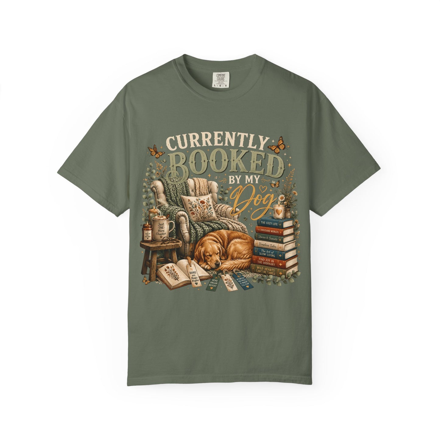 Currently Booked by My Dog Shirt  Cozy Reader Gift | Dog Mom T-Shirt