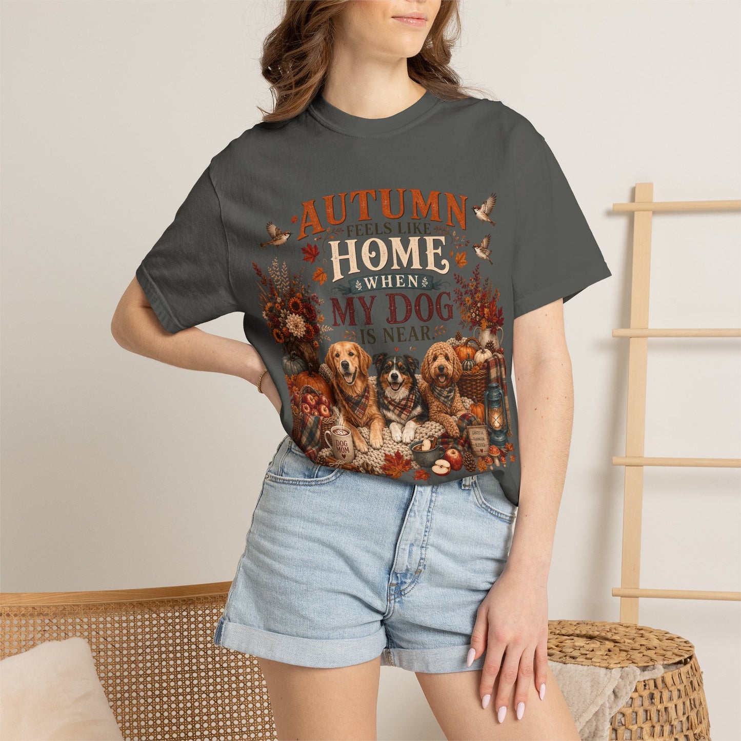 Autumn Feels Like Home Dog T-Shirt
