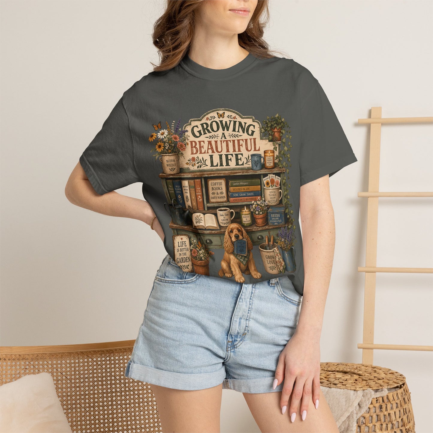 Growing a Beautiful Life — Cute Pet Lover Cottage T-Shirt