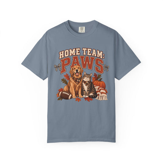 Home Team Paws T-Shirt – Football Dog & Cat Pet Lover Tee