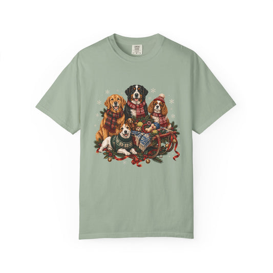 Christmas Dog Family T-Shirt – Four Dogs Festive Pet Lover Tee