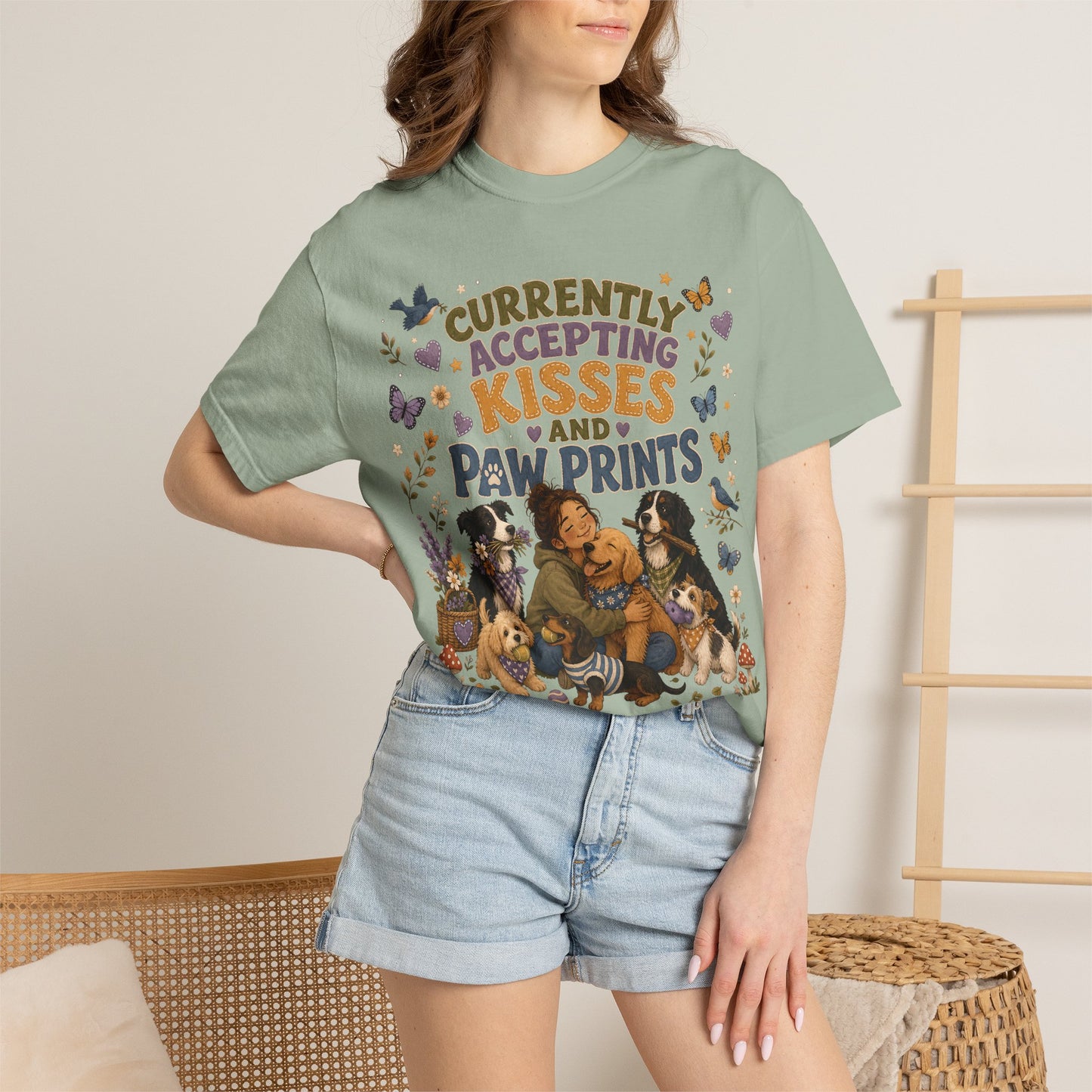 Accepting Kisses and Paw Prints T-Shirt Dog Mom
