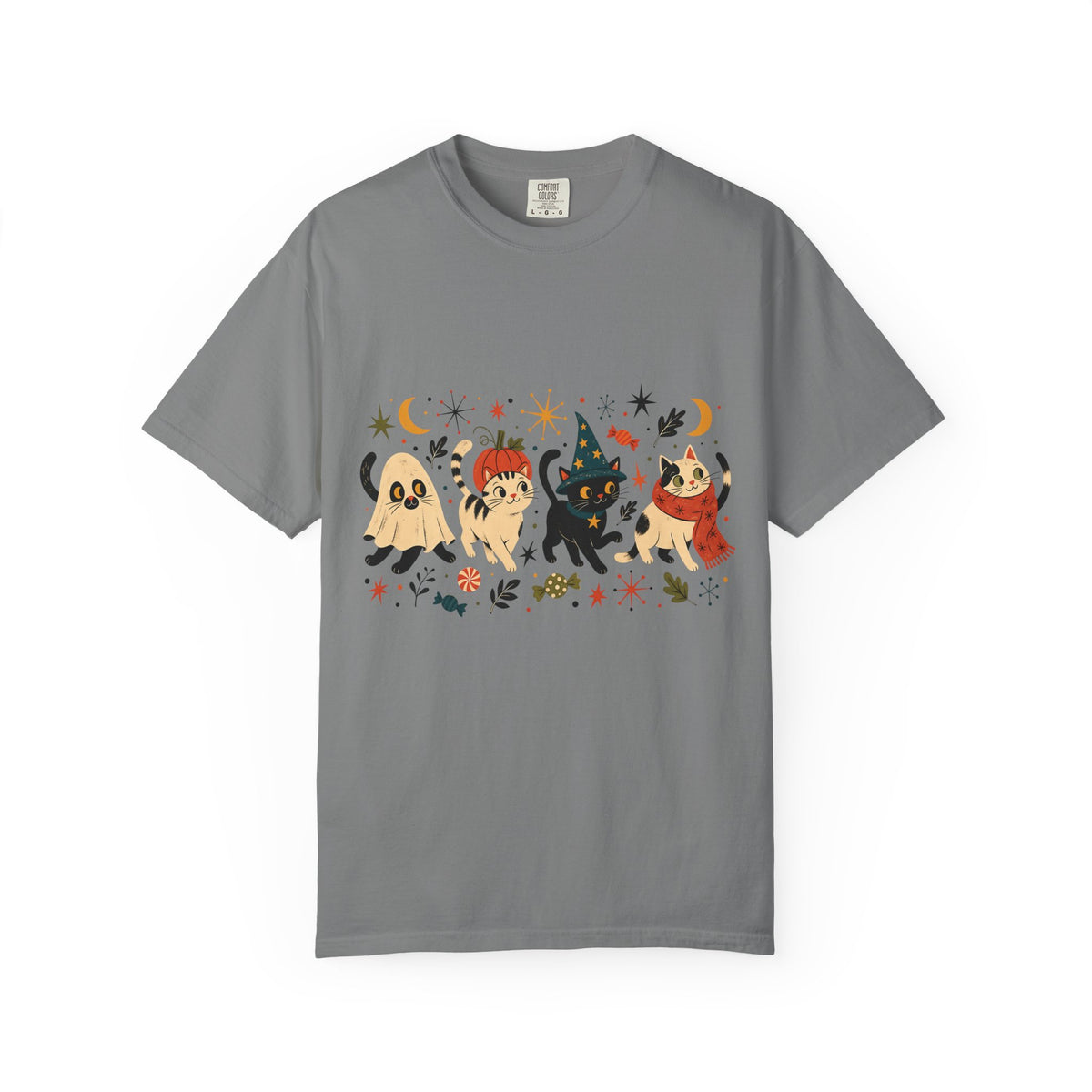 Halloween Cats T-Shirt – Retro Spooky Cat Lover Tee
