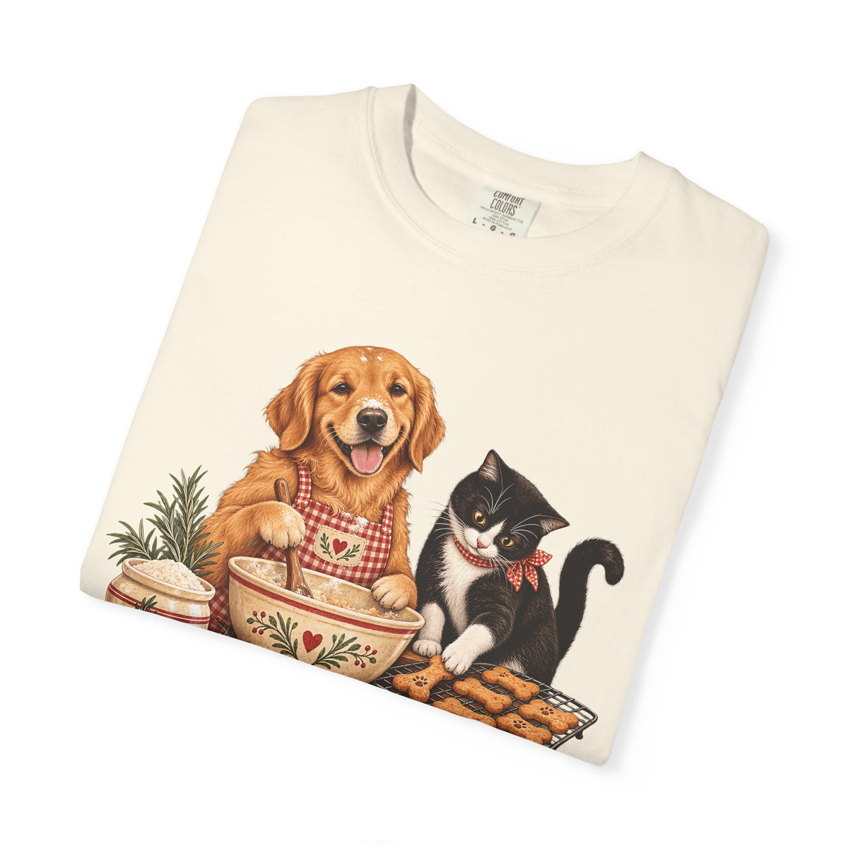 Dog & Cat Baking T-Shirt – Cozy Country Kitchen Pet Lover Tee